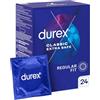 DUREX CLASSIC EXTRA SAFE - Preservativi più spessi con lubrificante, confezione da 24