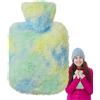 Générique Bottiglia di calore, 1000 ml Cute Heated Water Bottle Warm Water Bag, Calcio Heating Water Bottle, Calcio Warmer, Grande Capacity Hot Water Bottle with Cloth Cover for Winter