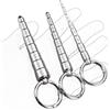 LxPxP Set 3 sonde uretrali in acciaio inox con anello di trazione, penis plug lisci di diverse dimensioni, accessorio versatile per stimolazione maschile e giochi intimi di coppia