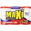 Maxi - Carta Igienica, Ovatta Di Pura Cellulosa, Doppio Velo - 12 Rotoli