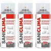 Magazzini GM SANICLIMA, Igienizzante Spray per Climatizzatori di Casa e Auto, gradevolmente profumato a base alcolica 400ml (3 Pz)