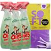 FEI FAN SET: 3x Detergente Spray Sanissenza, Il Miglior Formulato Che Profuma, Igienizza e Spolvera Ambienti e Superfici. Disponibile In Varie Profumazioni 750ml + Panno SOFT In Lattice (PINO OIL)