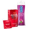 Durex Preservativi Supersottile 10 Profilattici Regular Fit vestibilità regolare + Durex Gel Lubrificante Massage 2in1 Aloe Vera