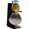 Parker Safety Razor 100% Tasso Puro Setola Faux Horn manico del pennello da barba con il basamento pennello