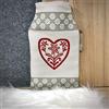 GAIDRA Borsa dell' acqua Calda Boulé, capienza 2L, con rivestimento federa rimovibile e lavabile in stile tirolese montagna, rapido sollievo dal dolore e comfort, cuore e stella alpina - beige