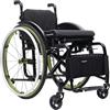 TRGCJGH Sedia a Rotelle ad Autospinta Pieghevole Leggera per Disabili, Alluminio, Pedane Pieghevoli, Freno manuale(Green,14.9in Seat Width)