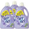 Vernel Lavanda Ammorbidente Diluito per Lavaggi in Lavatrice Bucato Profumato Fresca Fragranza Capi Morbidi Soffici 45 Lavaggi - 3 Flaconi da 2,97 Litri