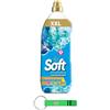 Beni Culinari 6 X Soft XXL Ammorbidente Concetrato Primavera - Ammorbidente concentrato con profumo primaverile - Lavaggio lavaggio lavaggio 95 lavaggi 2 litri + Beni Culinari portachiavi 0