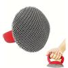 YZTOOM Scrubber in ghisa, pulitore per skillet in maglia di ferro con manico in silicone, scrubber per posta a catena in acciaio inossidabile per padelle in ghisa