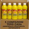 Generico TERS Casa Ammoniaca Profumata Detergente Multiuso - 5 Confezioni da 1 L - Sgrassante Igienizzante per Vetri, Ceramica e Superfici Dure - Lucida, Pulisce e Deodora