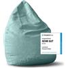 DS Produkte Pouf Lumaland Luxury XL PLUS elegante pouf a sacco - 220 L di imbottitura con cuciture extra resistenti - Turchese