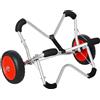 HOMCOM Carrello per kayak in alluminio, pieghevole, con supporti per la barca, argento, 75 kg