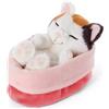 Nici 48085 Sleeping Kitties Katze 12cm, crema, im rot