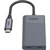 RAPOO Hub USB-C Rapoo "UCH-4013" da USB-C a USB-A e USB-C, grigio (00226496)