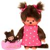Monchhichi - con MiniBebichhichi in cestino da trasporto 20 cm