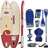 Aqua Skiffo Rivage Lava 11.0: tavola SUP gonfiabile con set 2 in 1 (pagaia e kayak) 335x86x15 cm