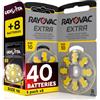 Udivita 40 Batterie Per Apparecchi Acustici Rayovac Extra 10. - 5 Blister da 8 Pile