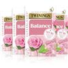 Twinings Superblend Balance Tea - Un infuso di erbe con melissa, verbena limone, petali di rosa, menta e vitamina B6 aggiunta, confezione da 4, 80 bustine di tè confezionate singolarmente.
