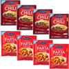 Generico Santa Maria | 4 Buste Mix Spezie Condimento per Chili (16 porzioni) + 4 Buste Spezie Miste Tortilla e Farcitura di Fajita (16 Porzioni) - Totale 8 Buste (224 Gr)