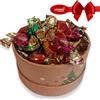 NARAMAKI® Idee Regalo Epifania 2024 - Scatola Natalizia 10cm Marrone + 100gr Caramelle Bye Bye Frutta - Confezione Regalo - Pensieri di Natale (COFANETTO TONDO NATALE MARRONE 100GR CARAMELLE)