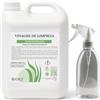 Bioky Aceto Bianco Destillato 20º - Include Flacone Spray - Super Concentrato - Pulizia Multiuso - Formula Economica ed Ecologica (5L)