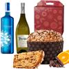 ENOVINOS THE WINE BRAND ENOVINOS - Cesto Gourmet Regalo di Natale Aziende, Famiglia e Amici - Scatola con Vino Bianco Protos Verdejo, Tarima Mediterraneo e Panettone Antonella Cioccolato e Arancione