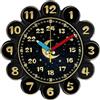 Sharplace Orologio Da Parete Didattico per Bambini Analogico Silenzioso in MDF con Numeri Colorati Adatto per Camera Da Letto Aula Stanza Dei Giochi Apprendimen, Nero, Taglia unica bambino