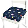 Chickwin Cuscino Rialzo Sedia per Bambini, Facile da Pulire Smontabile Regolabile Cuscino Alzasedia Antiscivolo per Seggioloni Cuscino Seduta (32X32X8CM,Arcobaleno)