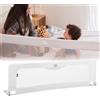 ms Baby World - Balaustra di sicurezza portatile per bambini | Barriera per letto da viaggio | pieghevole e portatile, fissaggio sicuro, 150 cm | bianco