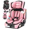 KIDIZ® Seggiolino auto i-Size R129 da 100 a 150 cm fino a 12 anni, seggiolino auto gruppo 1/2/3 senza Isofix, seggiolino in crescita, cintura a 5 punti, poggiatesta regolabile in altezza, rialzo del
