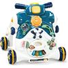 LIFEZEAL Carrellino Primi Passi 3 in 1, Girello bambini con Struttura Triangolare Stabile e Ruote Antiscivole, Gioco per Imparare a Camminare in Materiale Sicuro con Luce e Musica, 6-36 Mesi, Blu