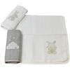 Italbaby Set di 3 Mussole Ricamate grigio