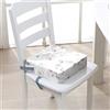 FANSU Rialzo da Sedia per Bambini, Marmo Stampa Comodo e Smontabile Cuscino Seduta per Sedia Cuscino Alzasedia con Cinghie Lavabile per Seggioloni Alza Sedia (Bianco,32x32x8cm)