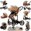 Aveainelle Passeggino 3 in 1, Trio Neonati da Viaggio Reversibile, Passeggino Pieghevole One-Click e Accessori Completi, Doppia Modalità di Freno per Ruote Anteriori e Posteriori (588 Khaki)