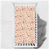 Odot Lenzuolo con angoli Lenzuola Carrozzina Neonato, Stampa di Fiori Bambino Cotone Coprimaterasso, Lenzuola per Culla Babybay (Uccello,100x135 cm)