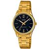 Casio Collection - Orologio donna al quarzo Classico cinturino in Acciaio INOX Oro cassa in Ottone display analogico nero - LTP-V005G-1B
