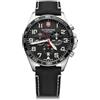 Victorinox Orologio Uomo FieldForce Chrono Ø 42 mm, Swiss Made, Quarzo Analogico, Impermeabile fino a 100 m, Vetro Zaffiro, Cinturino in Pelle, Bianco/Nero