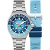 Spinnaker Dumas GMT SP-5119 - Orologio automatico da uomo con cinturino in acciaio inossidabile massiccio, 43 mm, Blu oceano, Bracciale