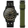 WTI WORLD TIME INTERNATIONAL Orologio da uomo con bracciale luftwafle Black Edition