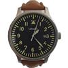 Luftwaffe Orologio da polso da piloti notturni, in acciaio inox 3H84, quadrante nero, marrone, cinghia