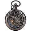 Carrie Hughes CarrieHughes CHPW10 - Orologio da taschino meccanico con scheletro portafortuna, stile vintage doppio cacciatore Steampunk, con catena, CHPW10C, Meccanico