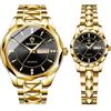 Aroncent Coppia di orologi per San Valentino: 2 orologi per lui e per lei, in acciaio inox, impermeabile, al quarzo, analogico, set regalo per innamorati, uomini e donne, Style 6
