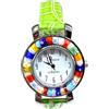 LE GEMME DI VENEZIA Orologio Donna watch in Vetro di Murano Murrina Millefiori 35mm (VERDE P)