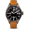 chotovelli Pilot 47mm Orologio da Oumo Impermeabile Cinturino in Pelle (5200-2)