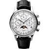 Seestern Sugess S389 Fase Lunare Crono Meccanico Acciaio Bianco Nero Pelle Orologio Uomo
