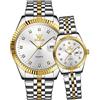 OLEVS Orologio automatico da donna in acciaio inossidabile con diamante a carica automatica, orologio luminoso e impermeabile