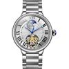 FORSINING Orologio da uomo automatico a carica manuale, con tourbillon, fasi lunari, orologio da polso meccanico, alla moda, impermeabile, luminoso