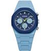 D1 Milano PHBJ03 Orologio da uomo analogico al quarzo con cinturino in pelle, marrone chiaro: blu, cinturino