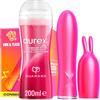 Durex Play Excite Me Vibe e Tease Vibratore 2in1 per Donna 7 Modalità di Vibrazione Impermeabile + Massage 2in1 Gel Lubrificante Intimo e per Massaggi Profumato con Guaranà 200ml