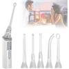 CHSUFBTY Kit Elettronico For La Rimozione Dei Calcoli Tonsillari Con Luce Di Guida A LED, 3 Modalità Di Aspirazione Istantanea, 5 Ugelli In Silicone, For Combattere L'alitosi, Irrigatore Orale(NASA009)
